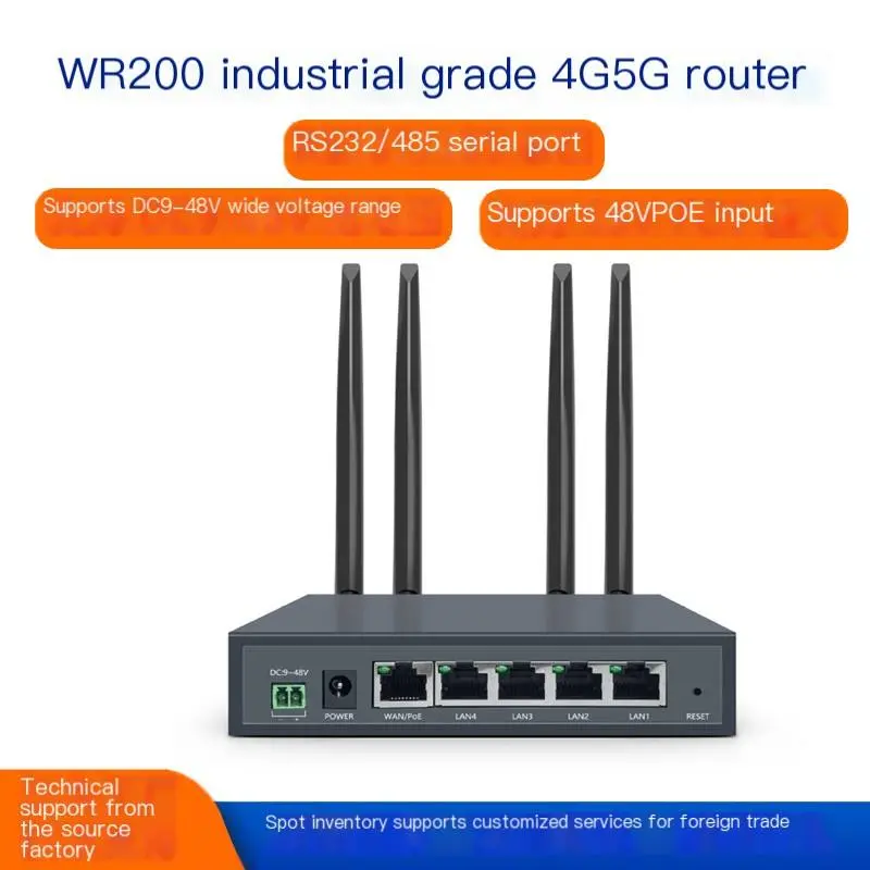 WR200 Industrial 4G LTE Router, RS232/RS485 Port